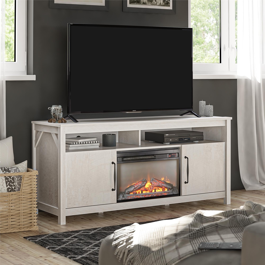 Eilika Ivory 59 in. Console with Electric Fireplace - Thumbnail - Image 4