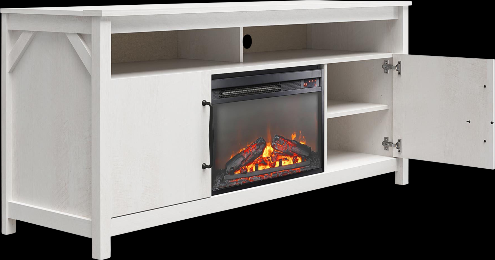 Eilika Ivory 59 in. Console with Electric Fireplace - Thumbnail - Image 6
