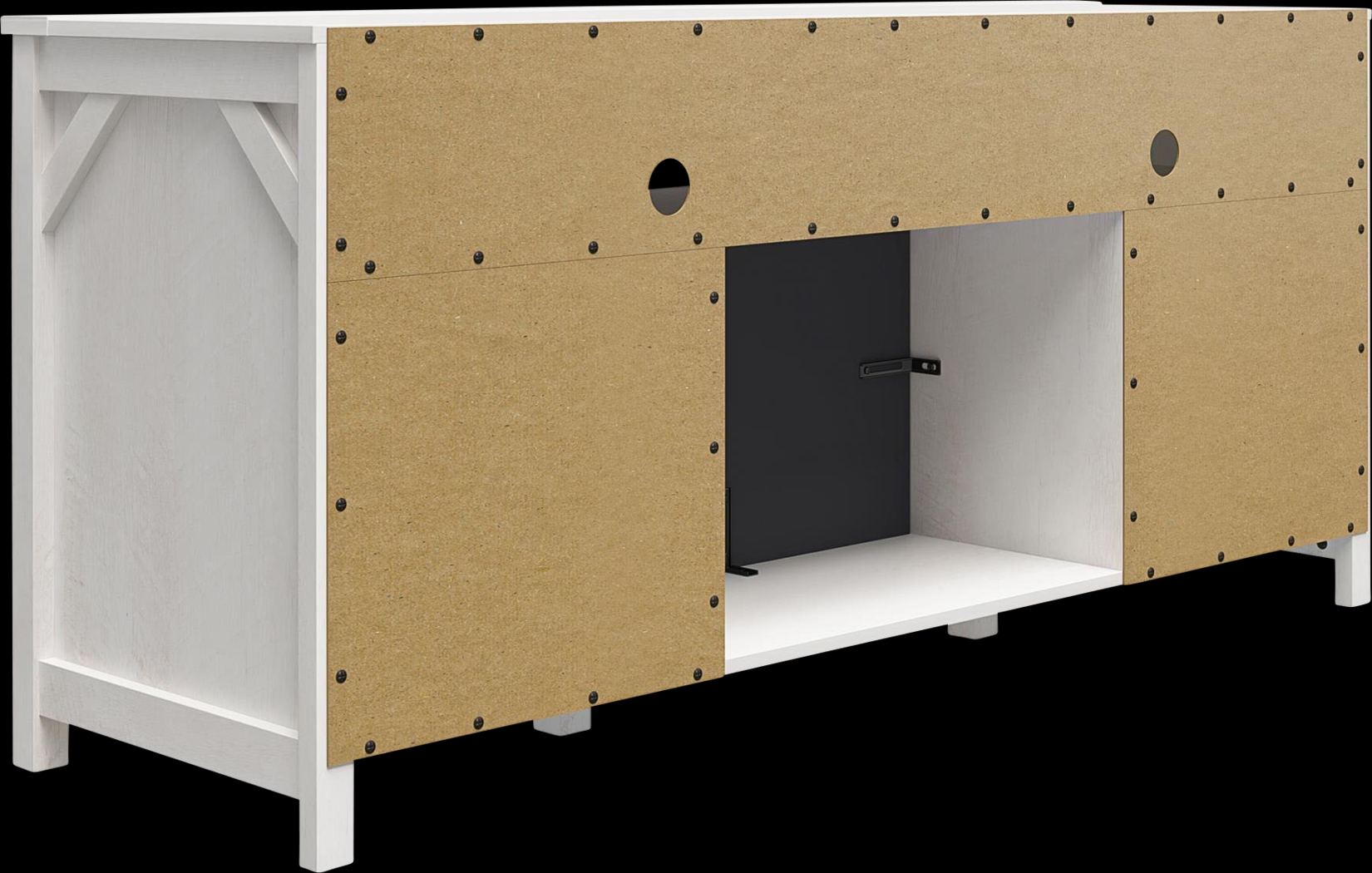 Eilika Ivory 59 in. Console with Electric Fireplace - Thumbnail - Image 7