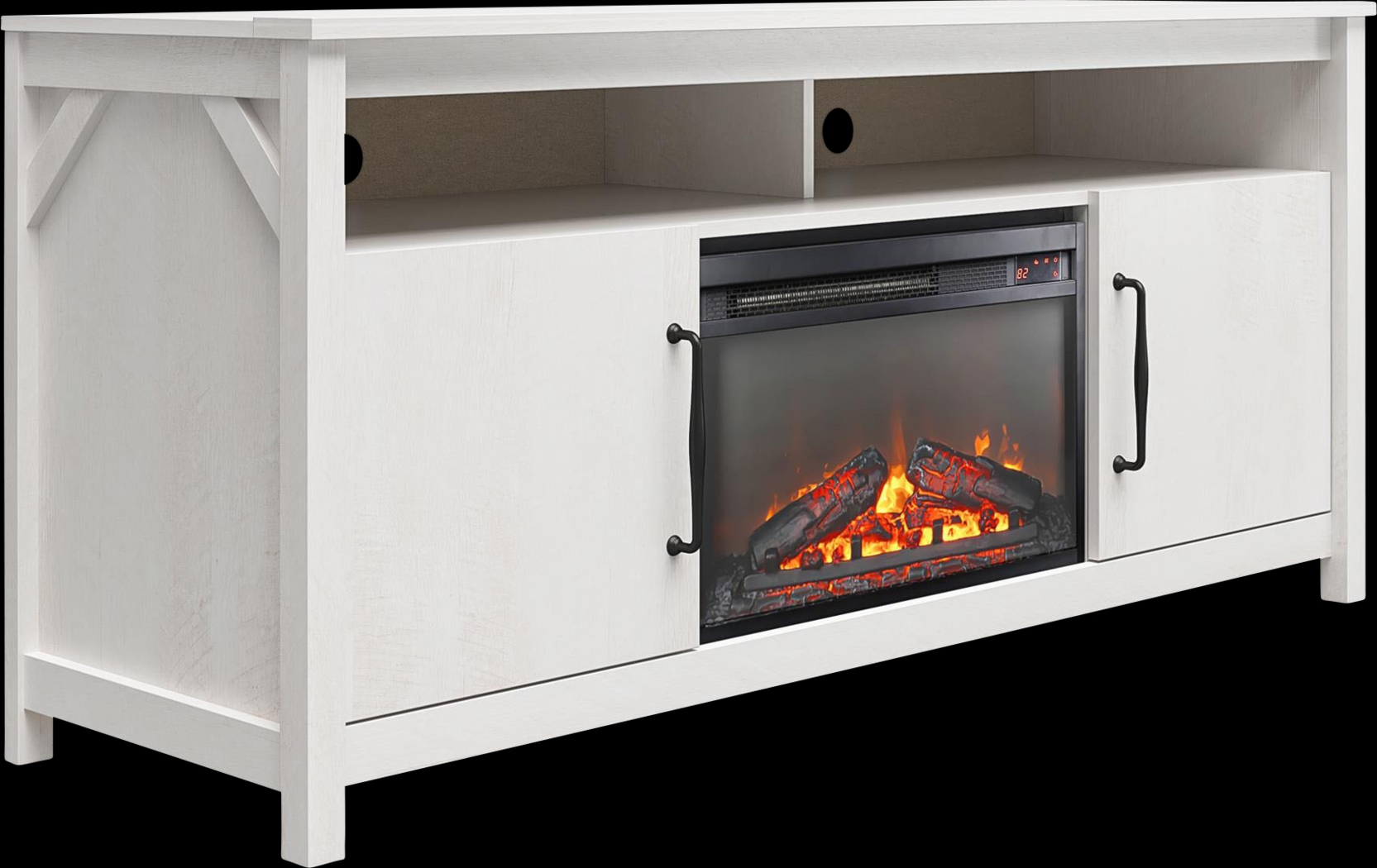 Eilika Ivory 59 in. Console with Electric Fireplace - Thumbnail - Image 1