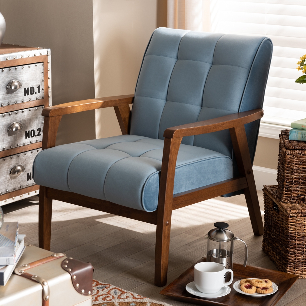 Eilla Blue Accent Chair - Thumbnail - Image 7