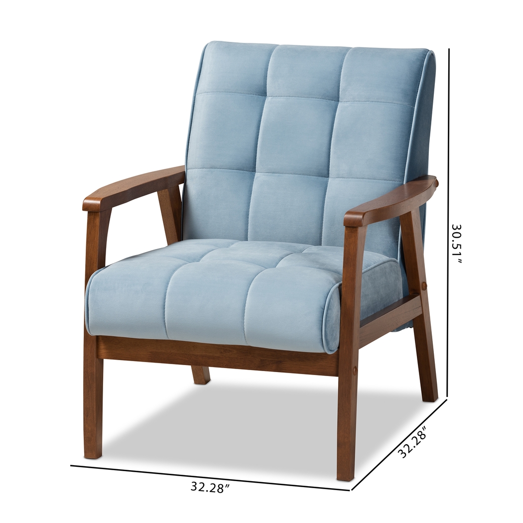 Eilla Blue Accent Chair - Thumbnail - Image 9