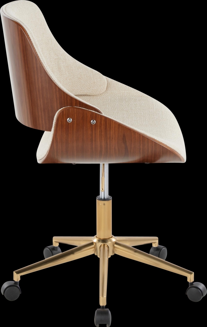 Eilyn II Cream Desk Chair - Thumbnail - Image 2