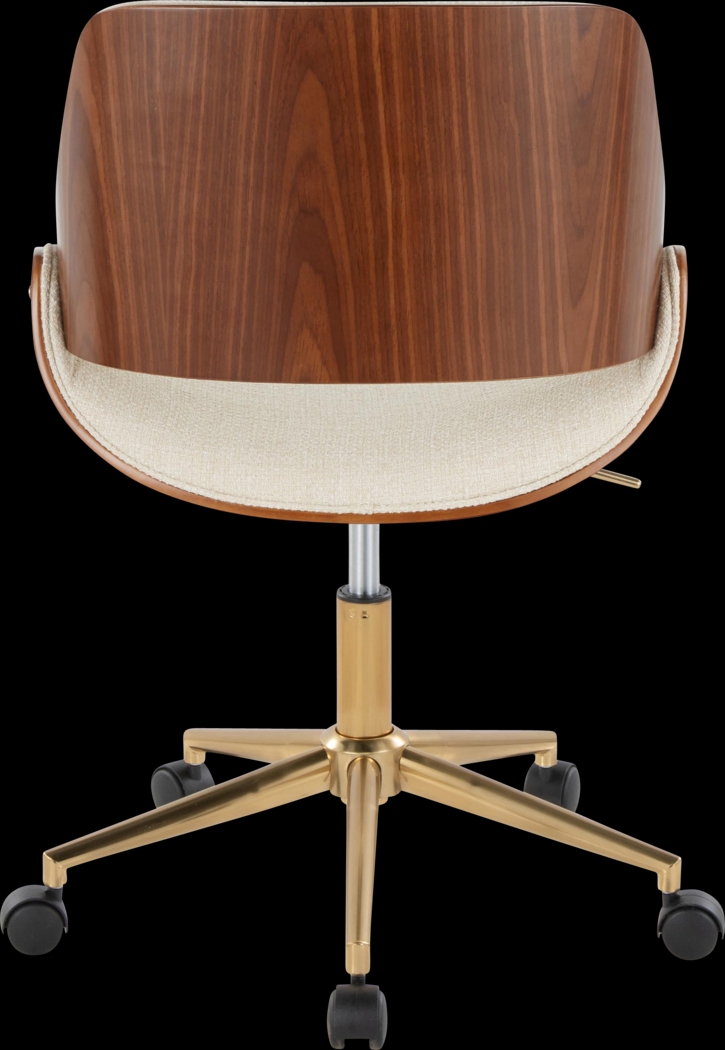 Eilyn II Cream Desk Chair - Thumbnail - Image 4