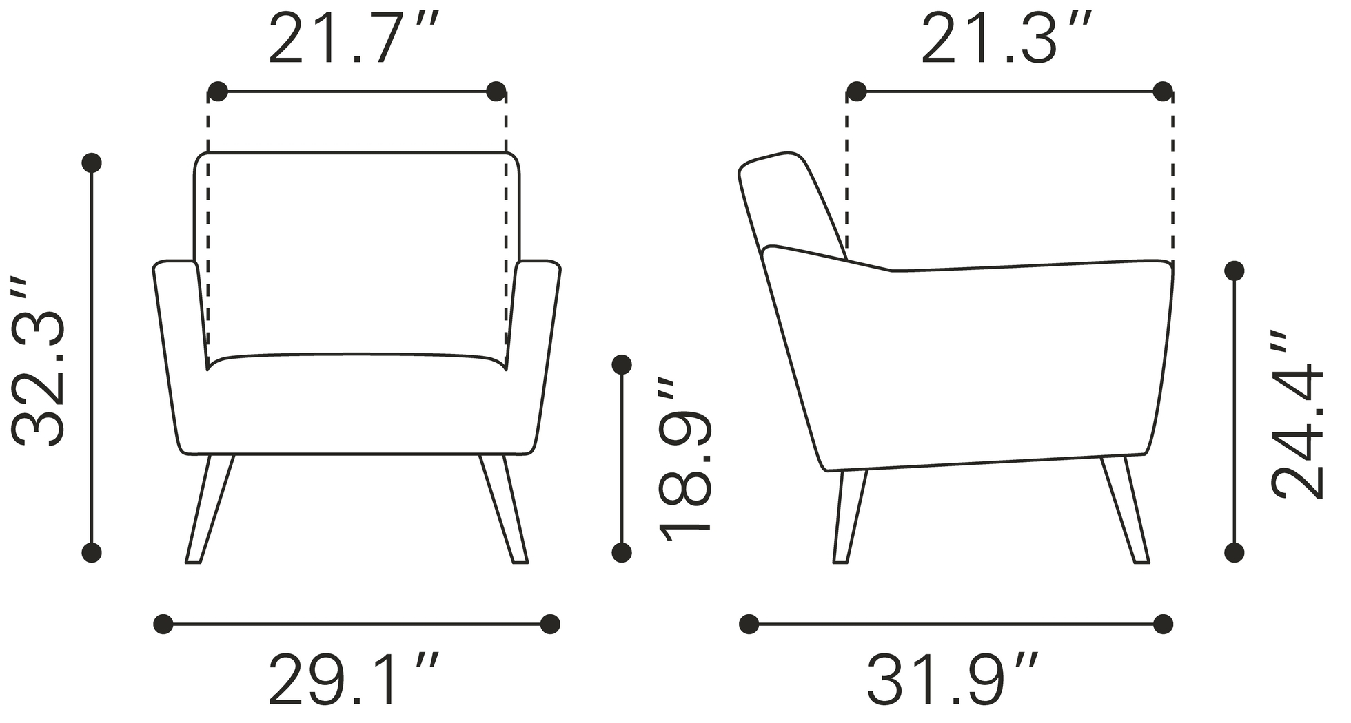 Eklutna Yellow Accent Chair - Thumbnail - Image 10