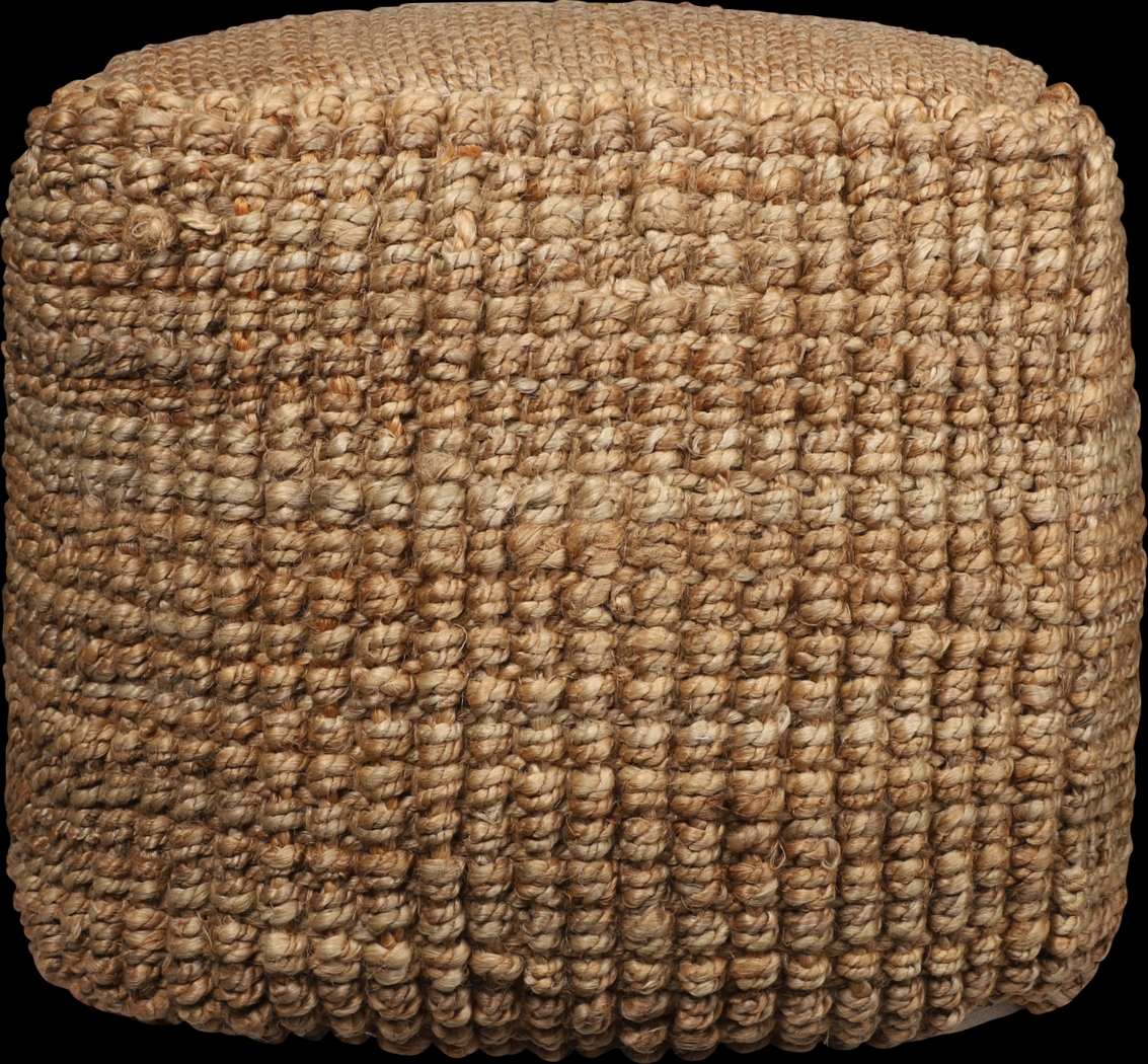 Eladen Tan Pouf - Thumbnail - Image 1