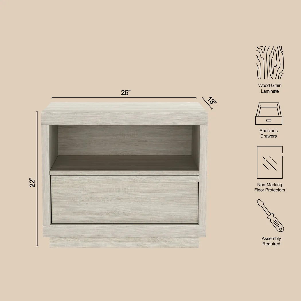 Elda I Beige Nightstand - Thumbnail - Image 4
