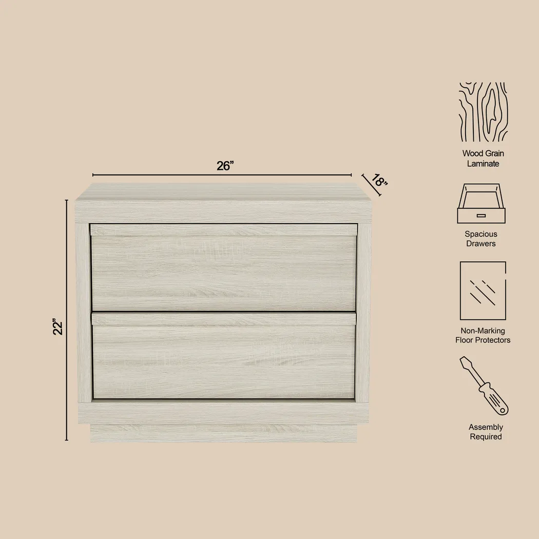 Elda III Beige Nightstand - Thumbnail - Image 5