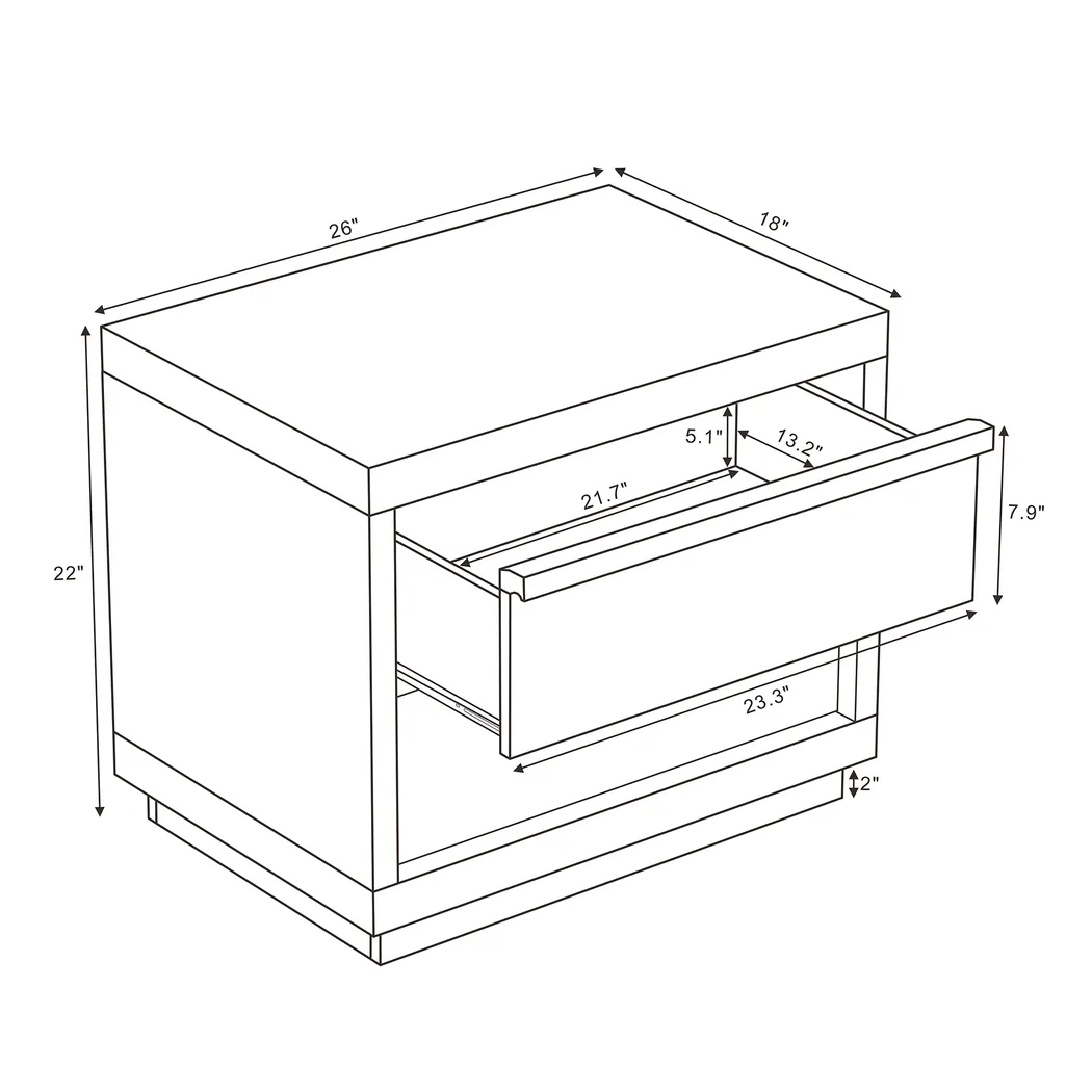 Elda III Beige Nightstand - Thumbnail - Image 8