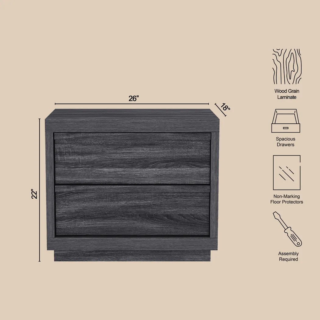 Elda III Charcoal Nightstand - Thumbnail - Image 6