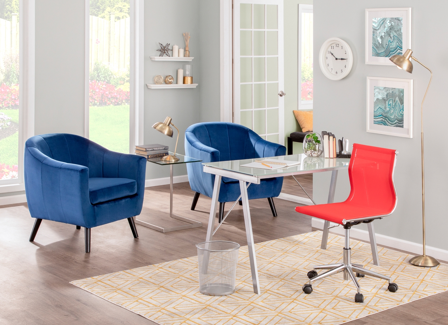 Eldert Blue Accent Chair - Thumbnail - Image 4