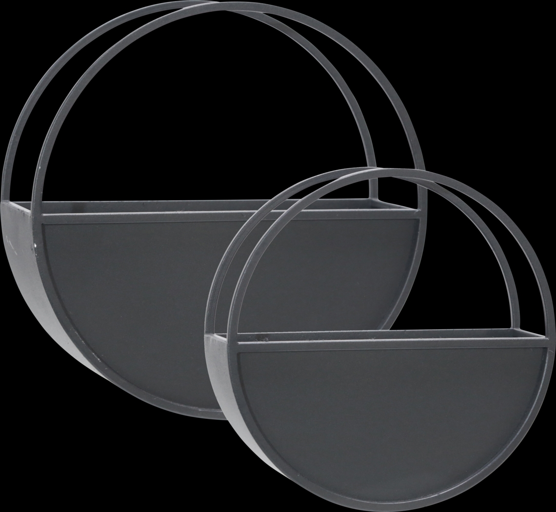 Eldington Black Wall Planter, Set of 2 - Thumbnail - Image 1