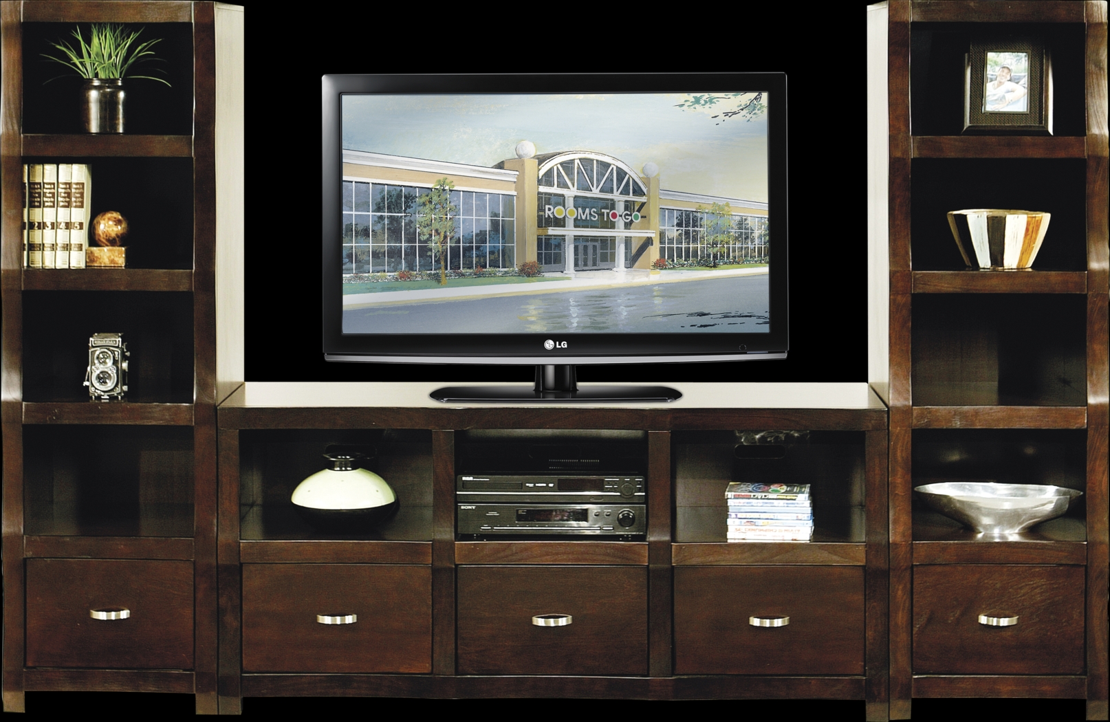 Eldon Square Merlot 3 Pc Wall Unit - Thumbnail - Image 1