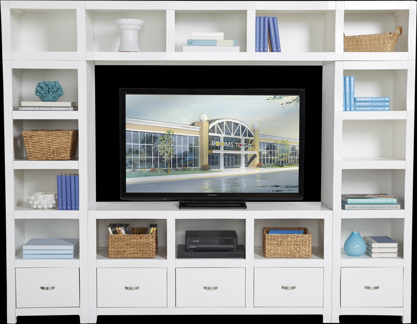 Eldon Square White 4 Pc Wall Unit - Thumbnail - Image 1