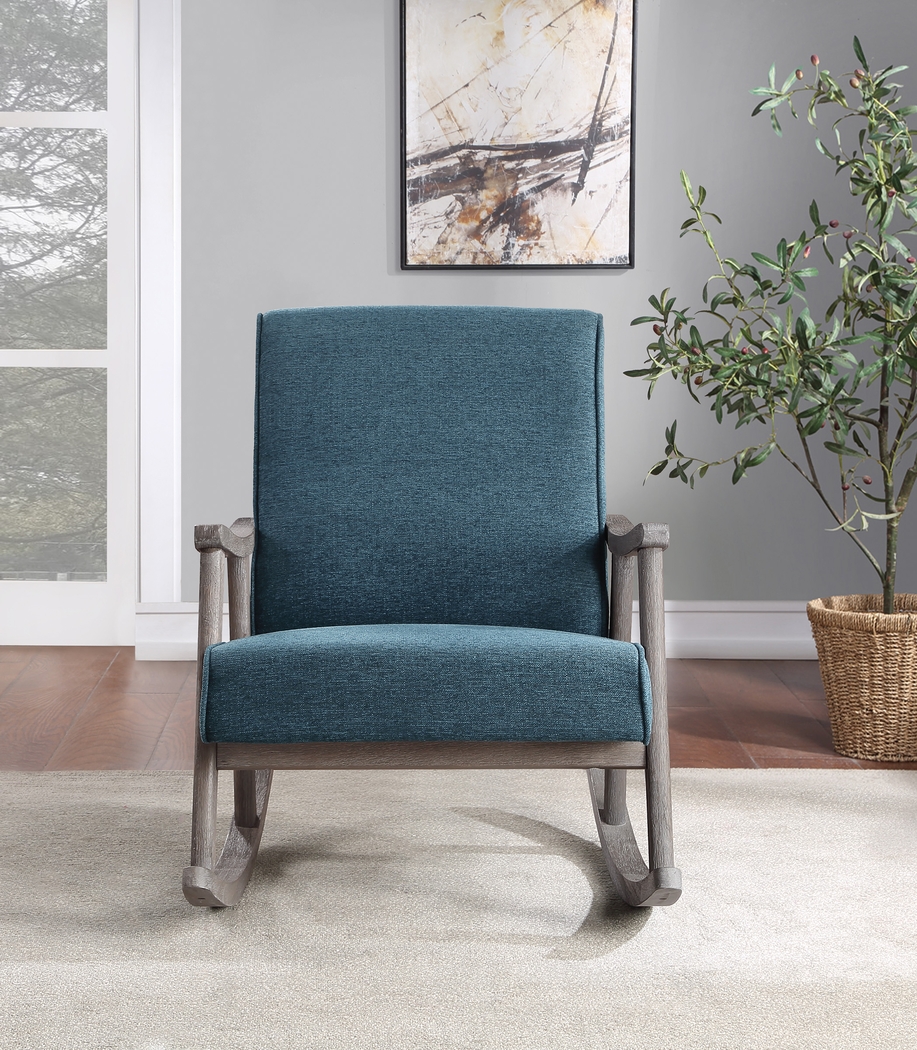 Eldonlee III Blue Rocker Chair - Thumbnail - Image 3