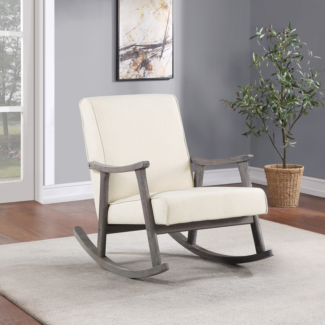 Eldonlee III Cream Rocker Chair - Thumbnail - Image 2