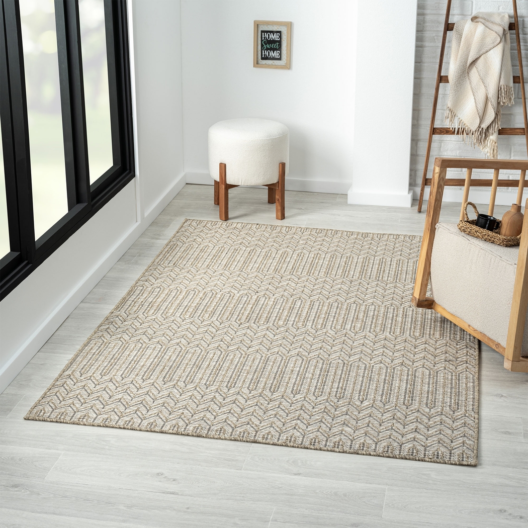 Eldoxo Tan 5' x 7' Indoor/Outdoor Rug - Thumbnail - Image 2