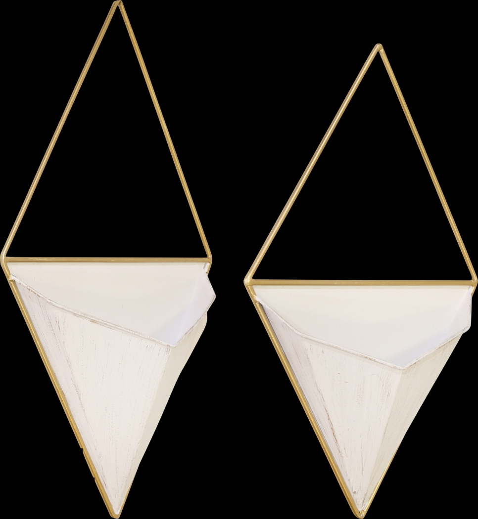 Elebash White Wall Planter, Set of 2 - Thumbnail - Image 1