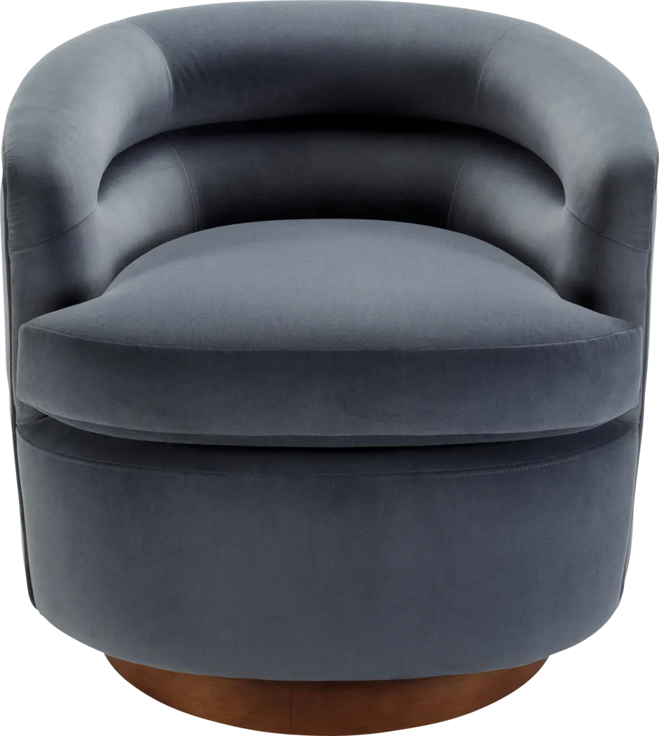 Elegoti Dark Gray Swivel Accent Chair - Thumbnail - Image 1