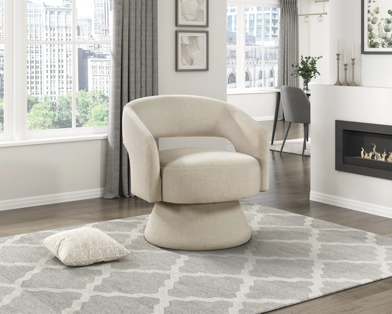 Elenoh Beige Accent Chair - Thumbnail - Image 2