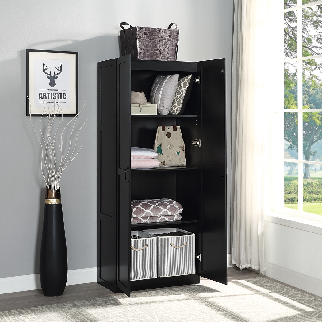 Elerton Black Storage Accent Cabinet - Thumbnail - Image 2
