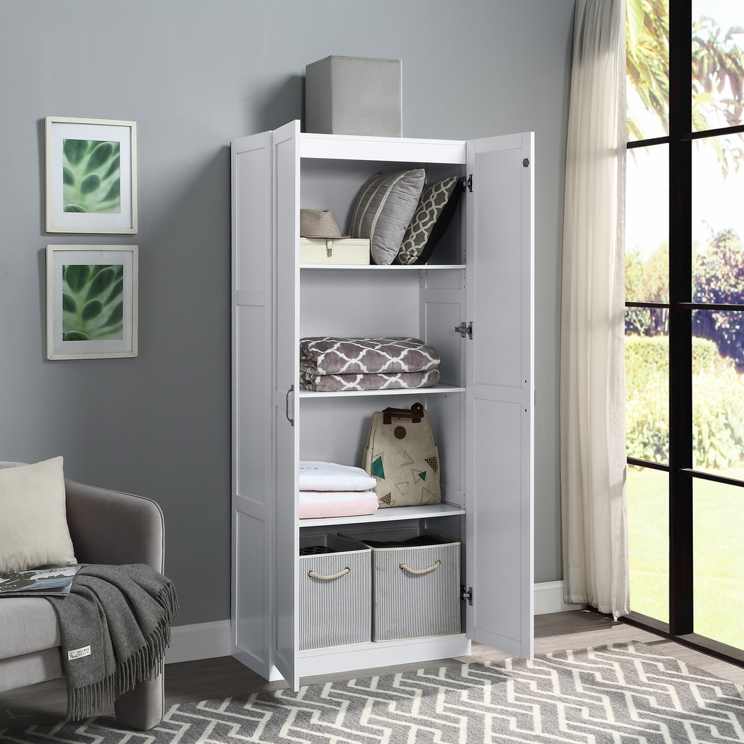 Elerton White Storage Accent Cabinet - Thumbnail - Image 2