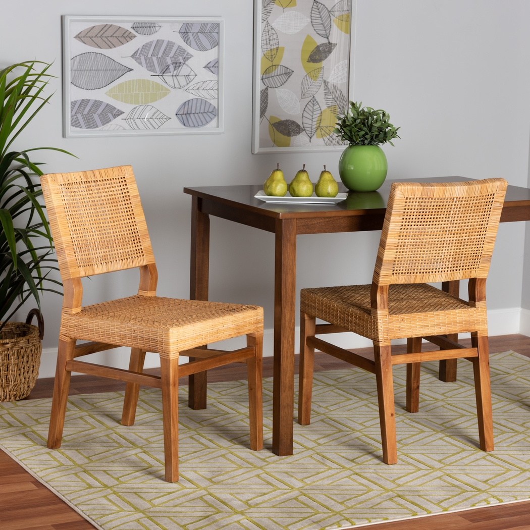 Elesya Brown Side Chair, Set of 2 - Thumbnail - Image 2