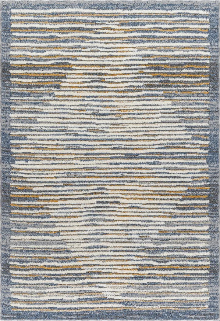 Elfun Blue 5'3 x 7' Area Rug - Thumbnail - Image 1