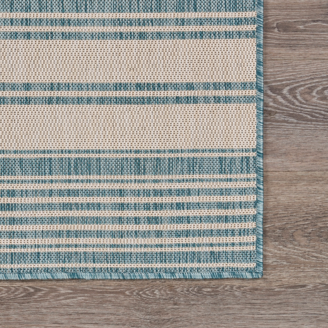 Elgaitere Aqua/White 7'6 x 9'5 Indoor/Outdoor Rug - Thumbnail - Image 7