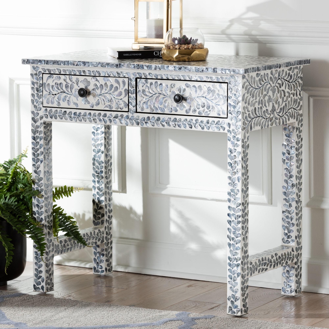 Eliasony White and Black Console Table - Thumbnail - Image 2