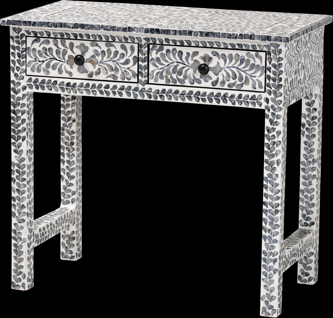Eliasony White and Black Console Table - Thumbnail - Image 1