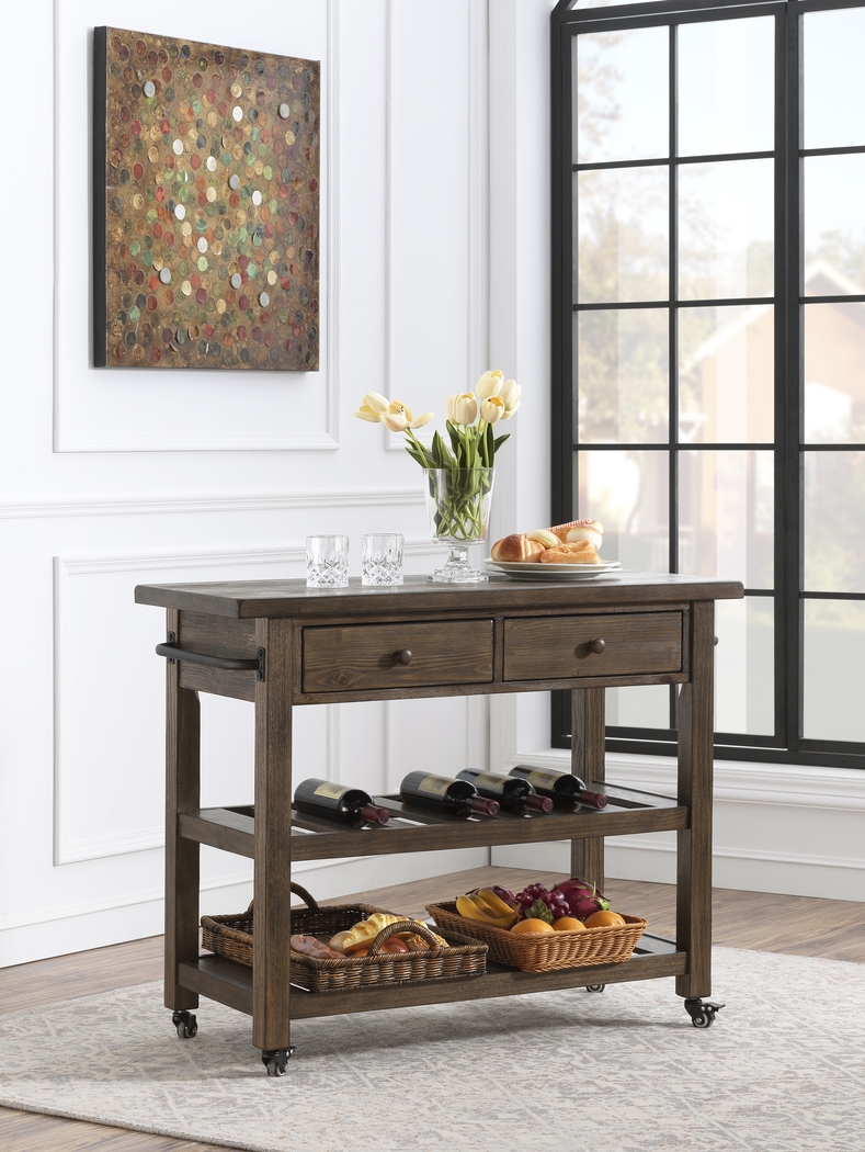 Elinas Brown Kitchen Cart - Thumbnail - Image 6