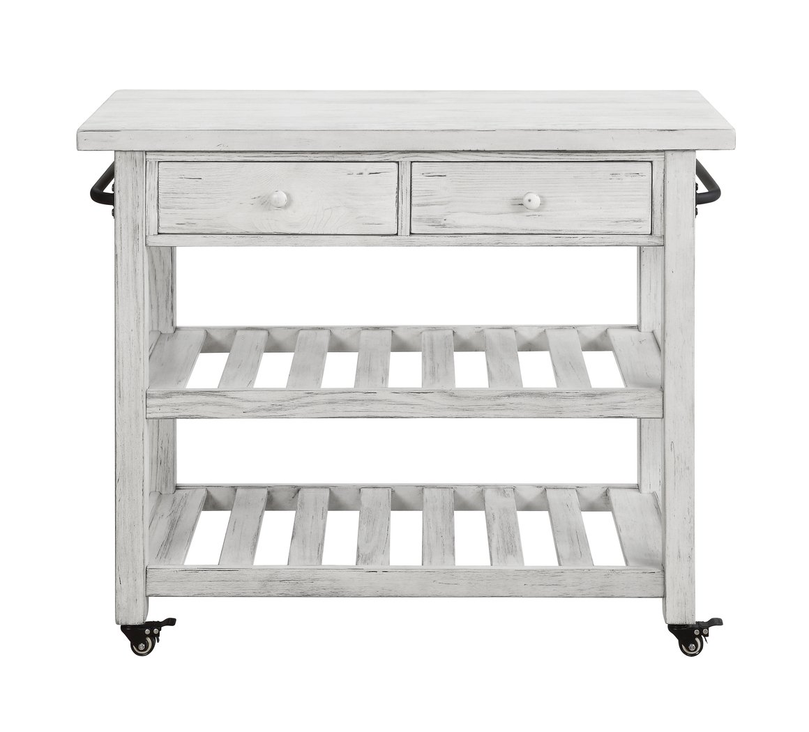 Elinas White Kitchen Cart - Thumbnail - Image 2