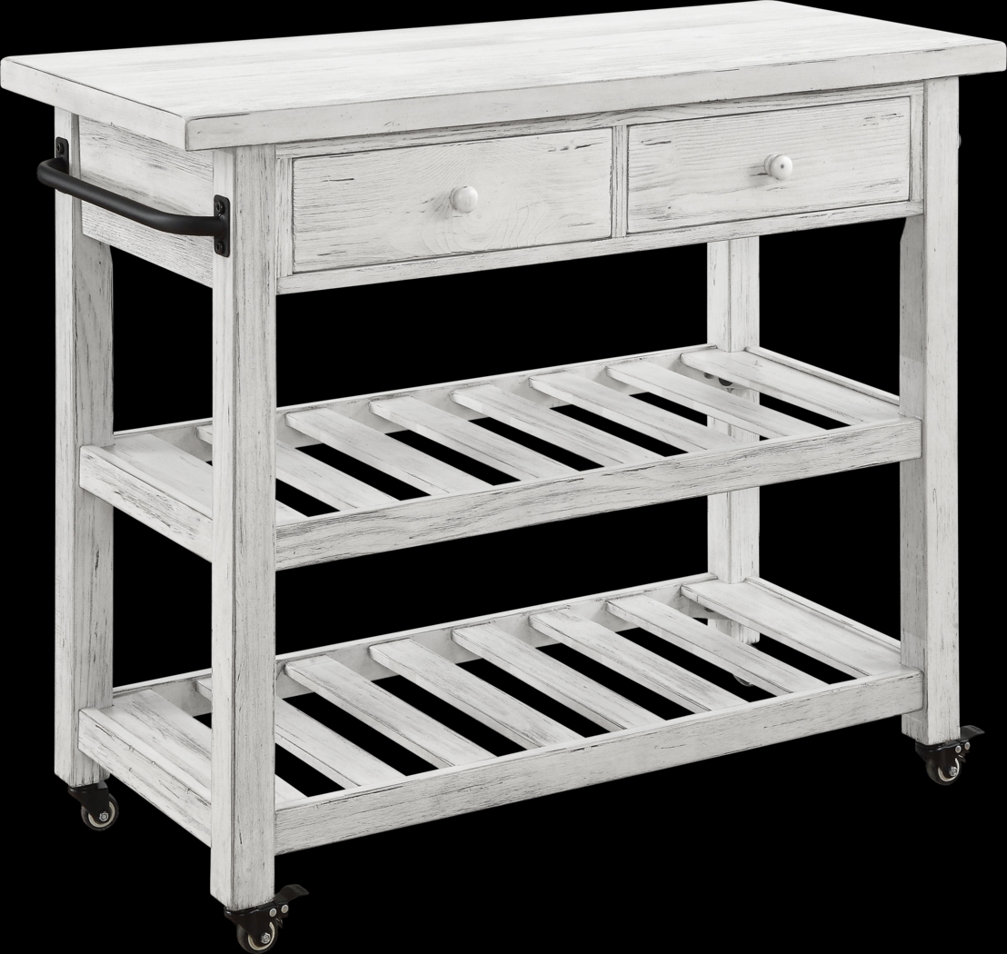 Elinas White Kitchen Cart - Thumbnail - Image 1