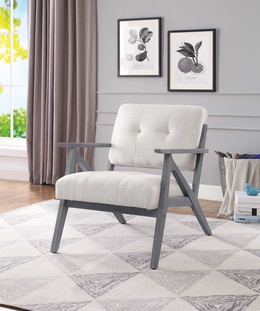 Eliona II Cream Accent Chair - Thumbnail - Image 2