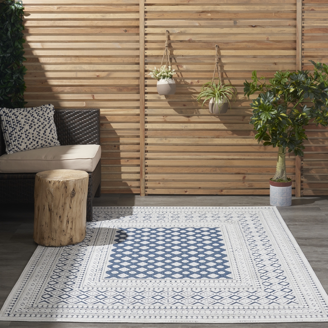 Elizardo Blue 5' x 7' Indoor/Outdoor Rug - Thumbnail - Image 9