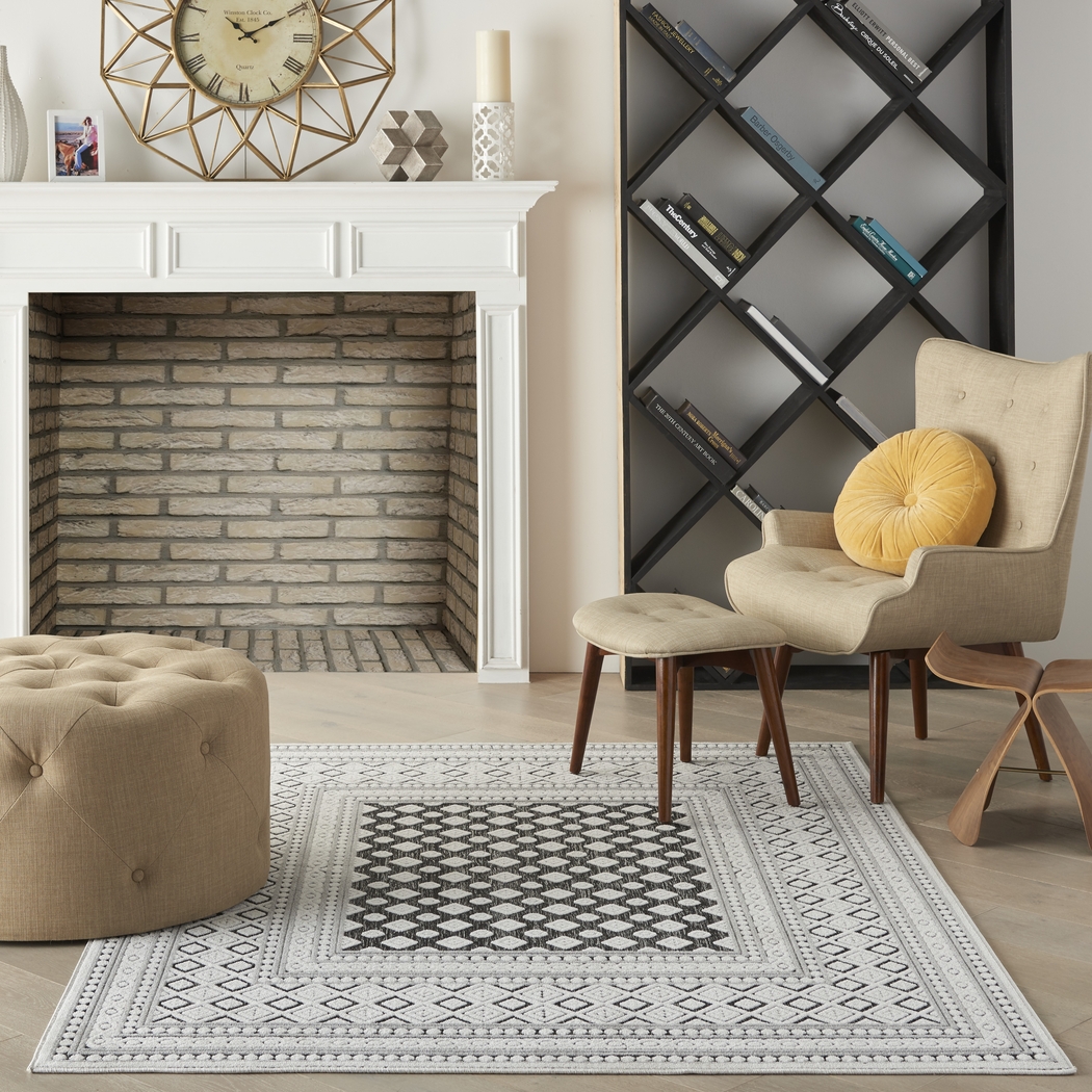 Elizardo Dark Gray 5' x 7' Indoor/Outdoor Rug - Thumbnail - Image 7