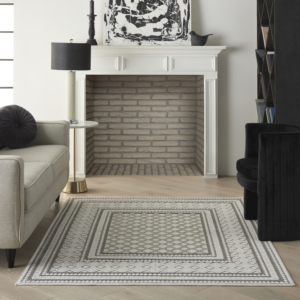 Elizardo Light Gray 5' x 7' Indoor/Outdoor Rug - Thumbnail - Image 7