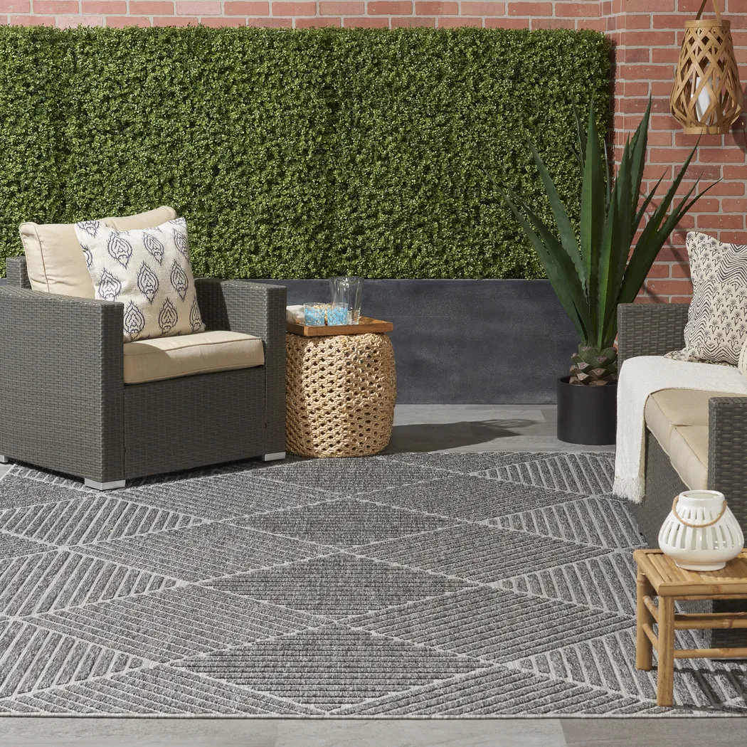 Elize Dark Gray 5' x 7' Indoor/Outdoor Rug - Thumbnail - Image 9