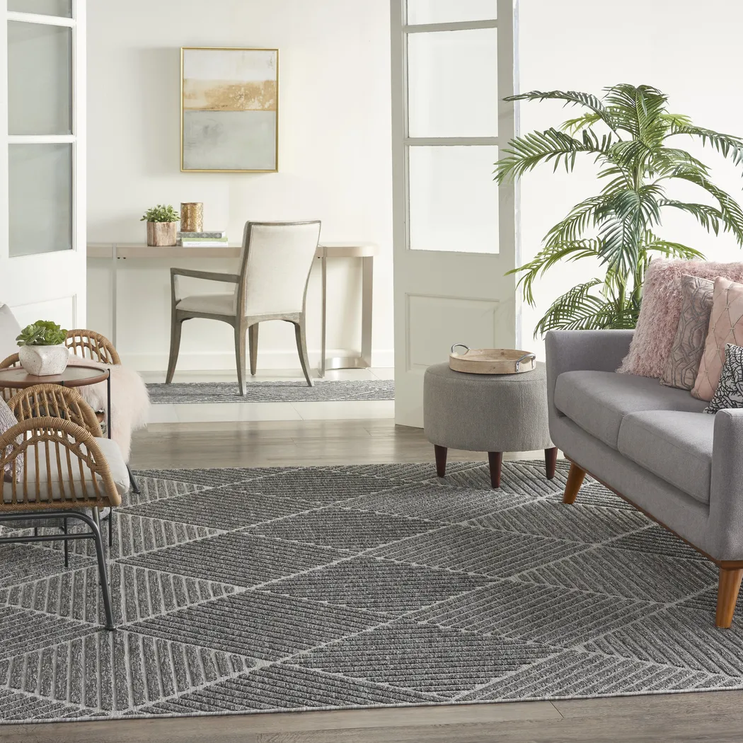 Elize Dark Gray 5' x 7' Indoor/Outdoor Rug - Thumbnail - Image 10