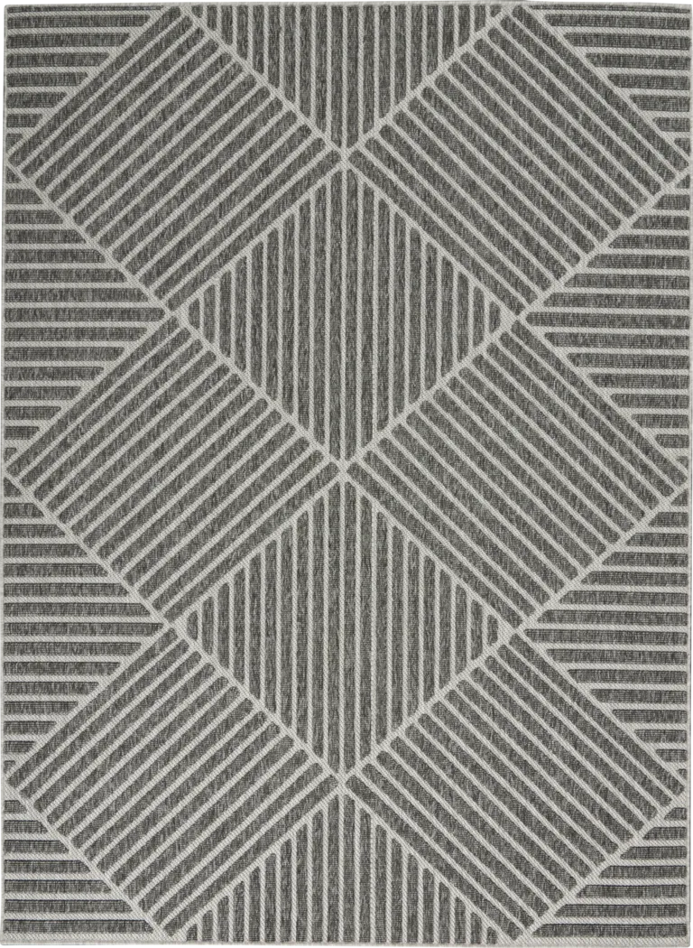 Elize Dark Gray 5' x 7' Indoor/Outdoor Rug - Thumbnail - Image 1