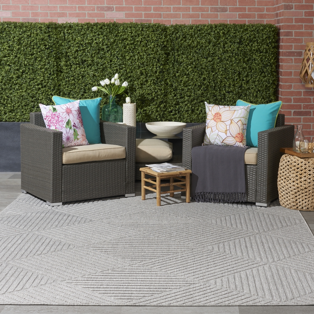 Elize Light Gray 5' x 7' Indoor/Outdoor Rug - Thumbnail - Image 9