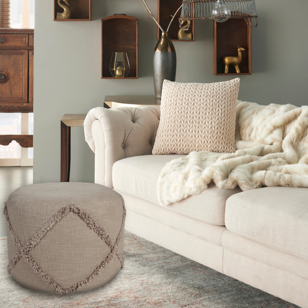 Elizeno I Light Brown Pouf - Thumbnail - Image 2