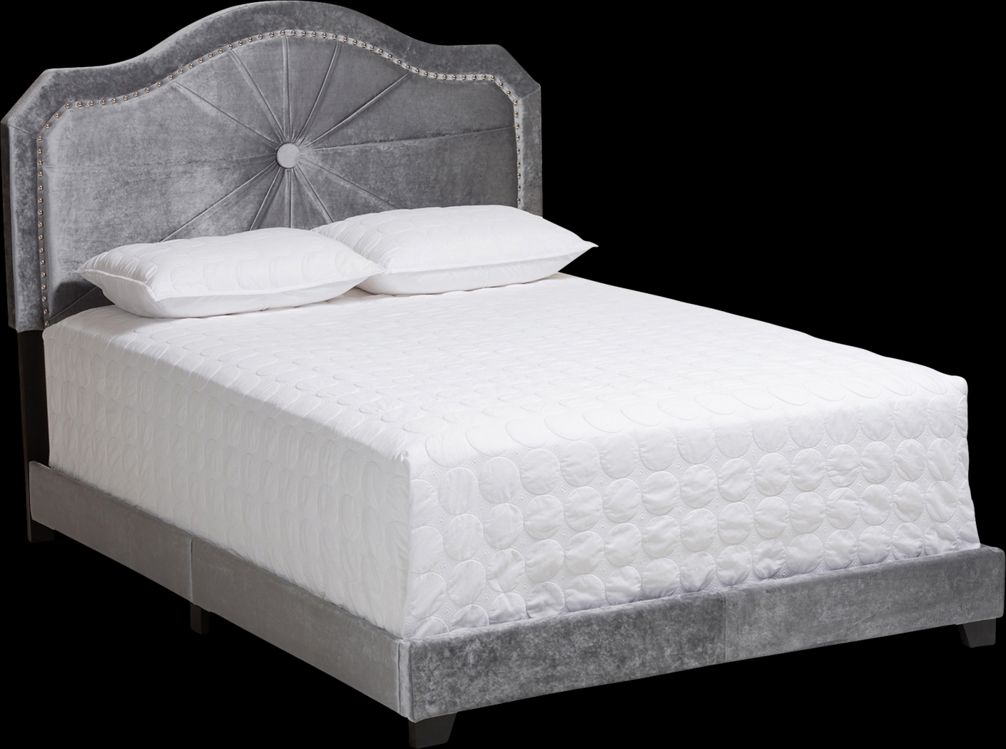 Elkdale Gray Full Upholstered Bed - Thumbnail - Image 2