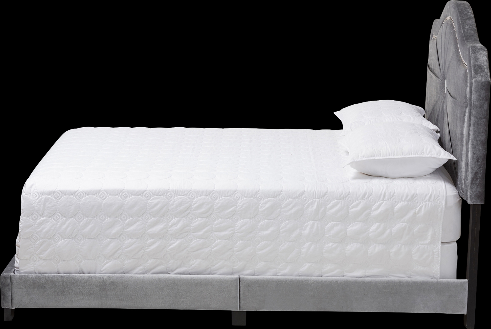 Elkdale Gray Full Upholstered Bed - Thumbnail - Image 3