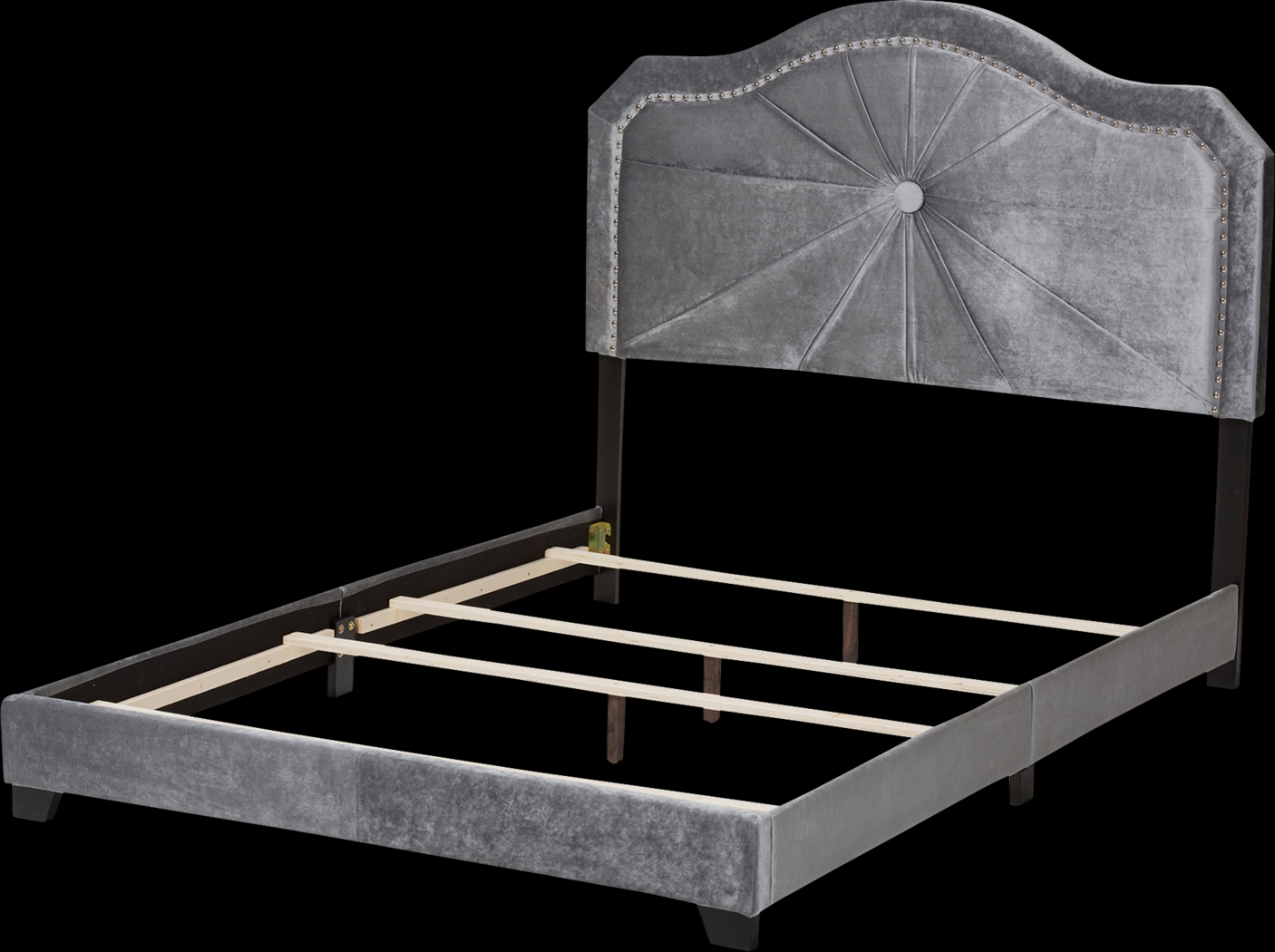 Elkdale Gray Full Upholstered Bed - Thumbnail - Image 4