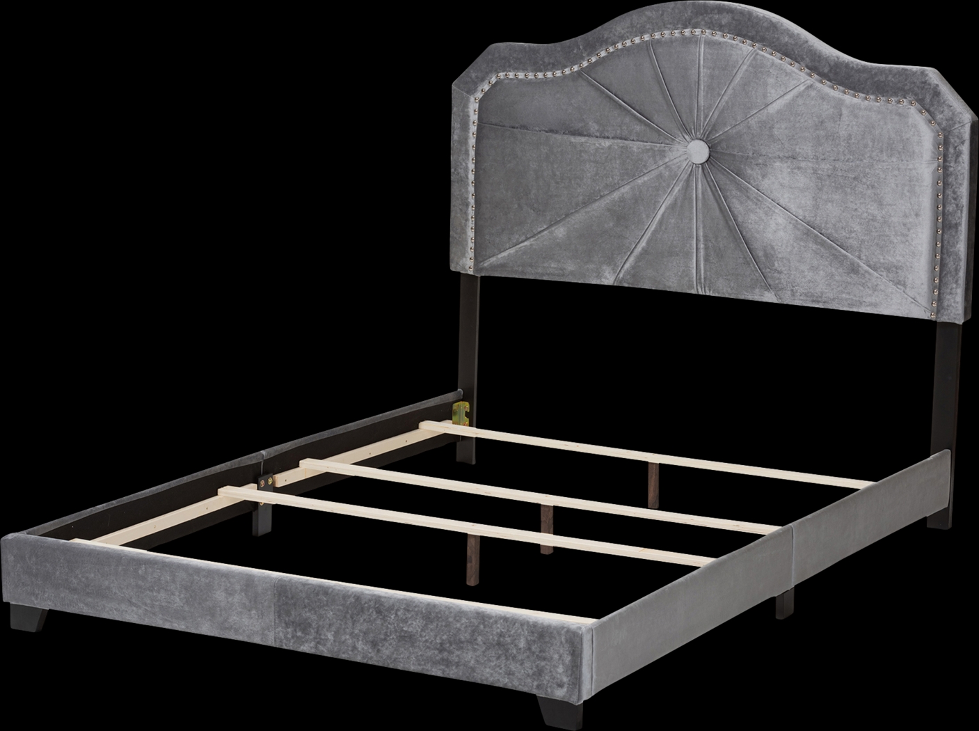 Elkdale Gray Queen Upholstered Bed - Thumbnail - Image 4