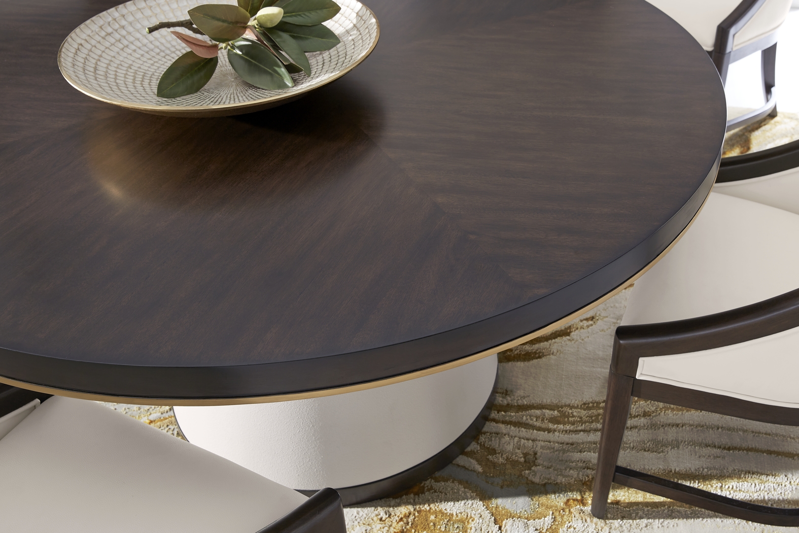 Elko Falls Espresso 5 Pc Round Dining Room with Upholstered Chairs - Thumbnail - Image 3