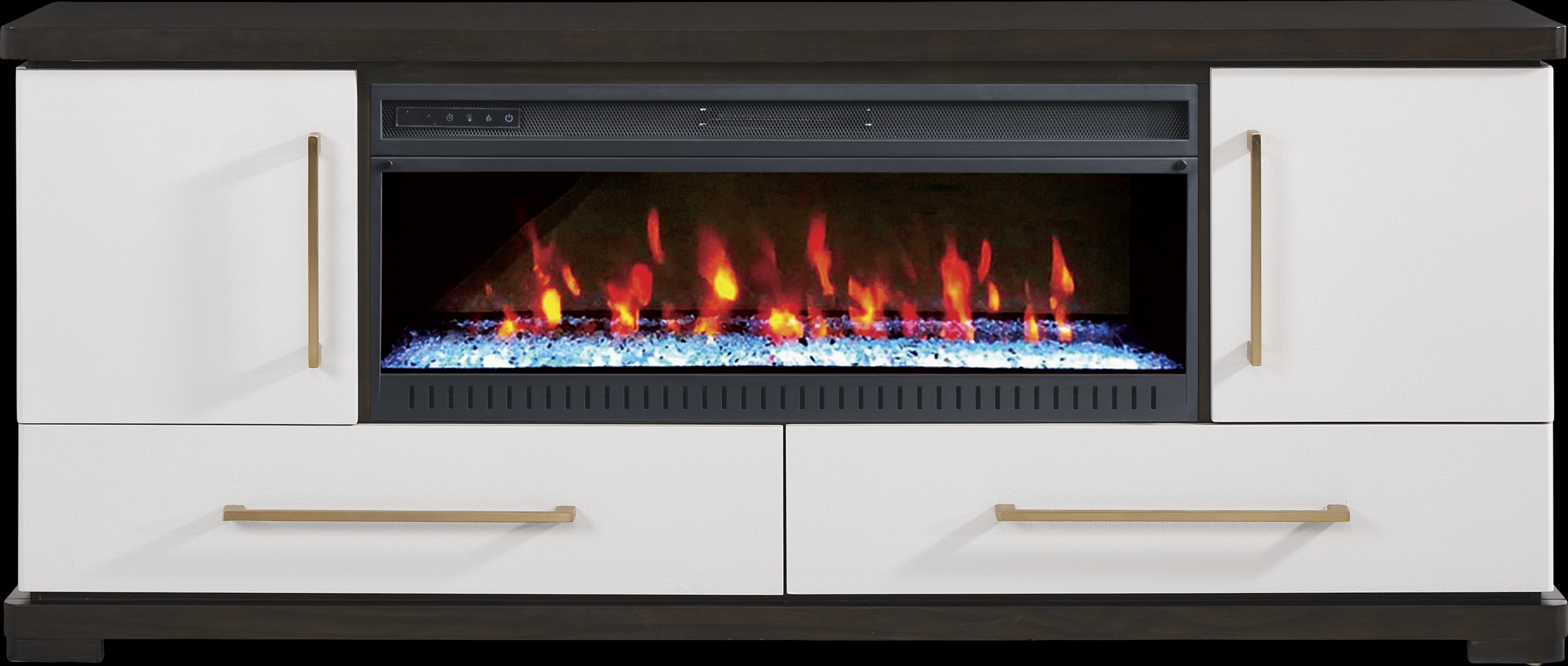 Elko Falls White 80 in. Console with Electric Fireplace - Thumbnail - Image 1