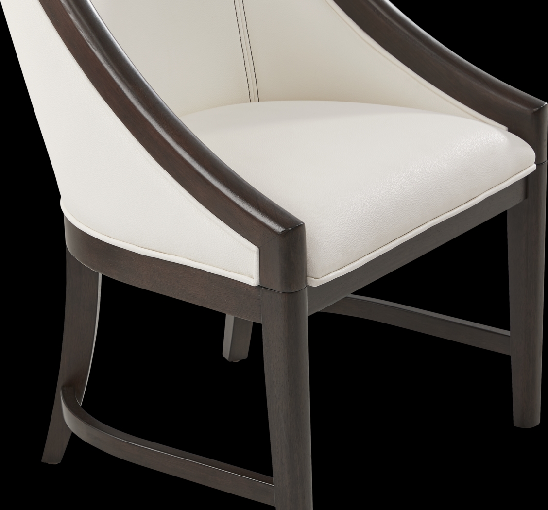 Elko Falls White Upholstered Host Chair - Thumbnail - Image 3